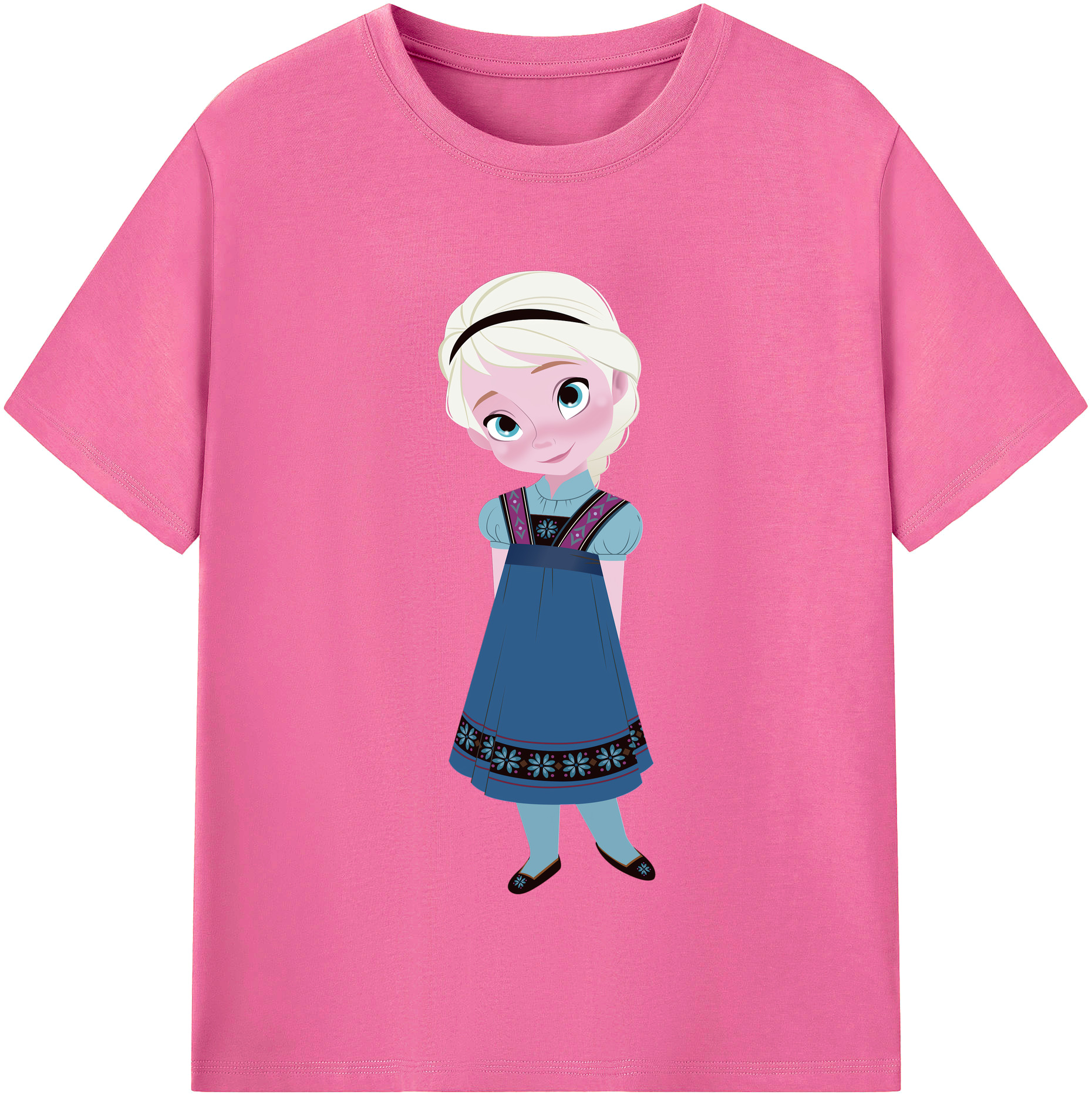 （画像用） アナと雪の女王 アンナ エルサ Frozen Anna Elsa レディースカジュアルプリントTシャツ（綿100％）